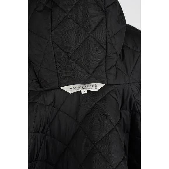 $1,980 Mackintosh Reversible Shearling Quilted Poncho Jacket Black Size 8 NEW
